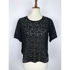 Weston Wear Pullover Stretch Eyelet Knit Back Top